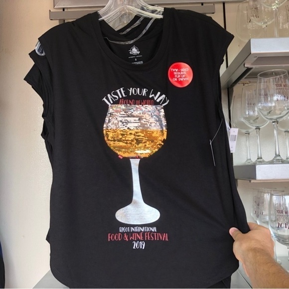 Epcot International Food & Wine Festival 2019 Reversible Sequin T-Shirt - Women - Picture 2 of 6